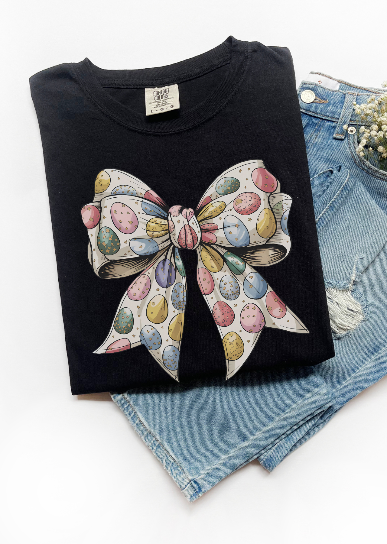 Easter Eggs Coquette Bow T-Shirt