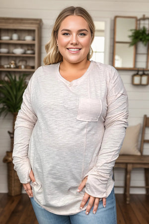 Comfortably Cute Thumbhole Top - Blush